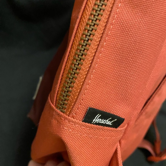 Herschel backpack, coral and maroon. 14”H 10”L 5-6”W - Picture 5 of 7